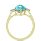 Anillo de Plata Bañada en Oro con Cuarzo Paraiba y Topacio Blanco