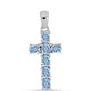 Cruz Collar de Plata con Aguamarina del Condado de Embu