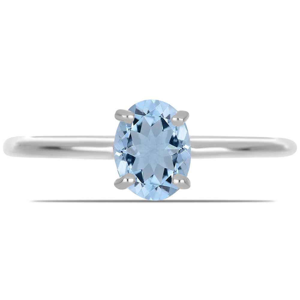Anillo de Plata con Aguamarina del Condado de Embu