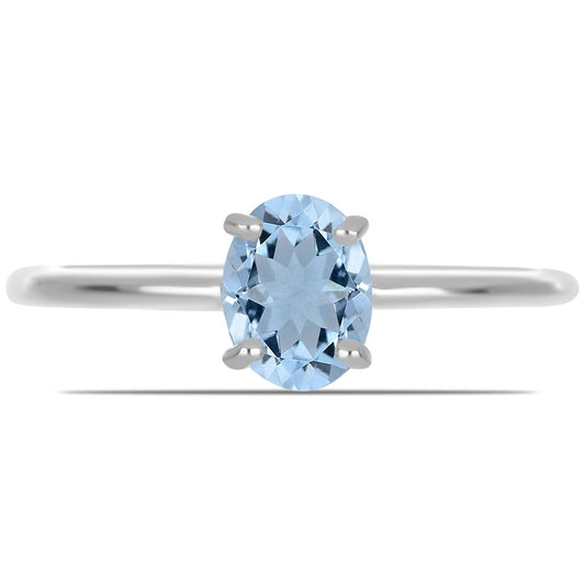 Anillo de Plata con Aguamarina del Condado de Embu
