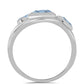 Anillo de Plata con Aguamarina del Condado de Embu y Topacio Blanco
