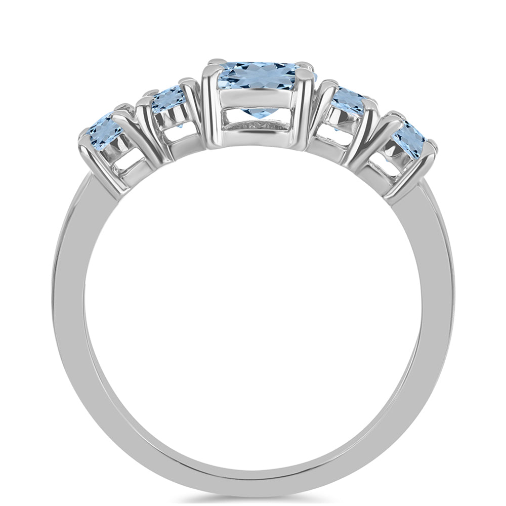 Anillo de Plata con Aguamarina del Condado de Embu