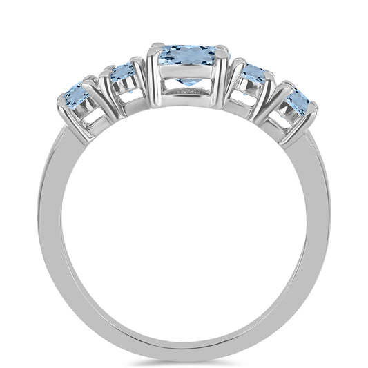 Anillo de Plata con Aguamarina del Condado de Embu