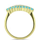 Anillo de Plata Bañada en Oro con Cuarzo Paraiba