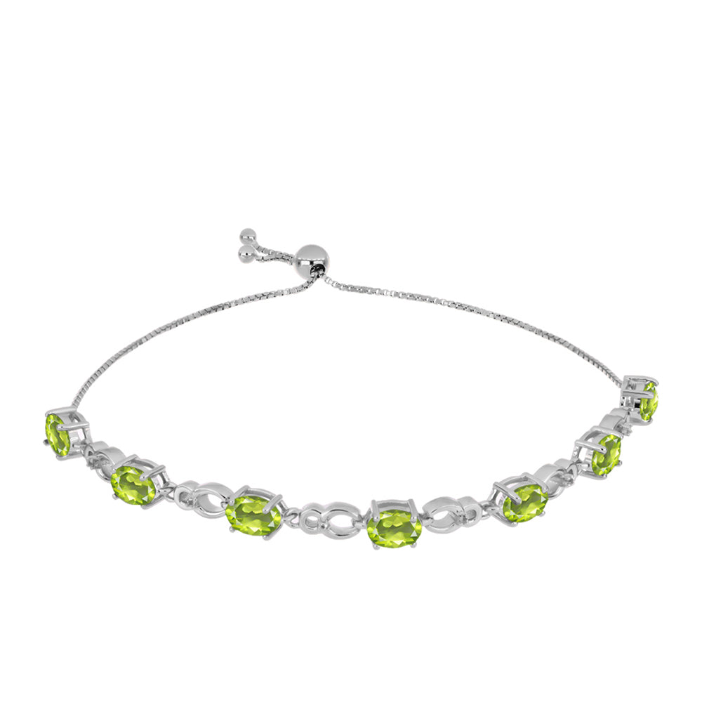Pulsera de Plata con Peridoto de Changbai y Topacio Blanco 1 
