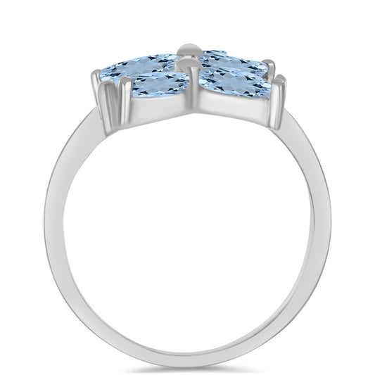 Anillo de Plata con Aguamarina del Condado de Embu