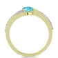 Anillo de Plata Bañada en Oro con Cuarzo Paraiba y Topacio Blanco
