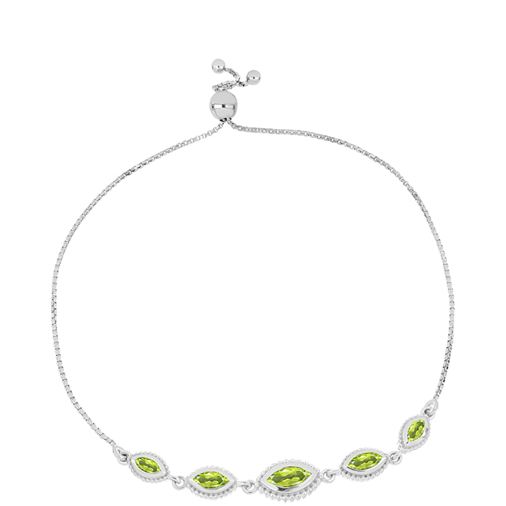 Pulsera de Plata con Peridoto de Changbai 1 