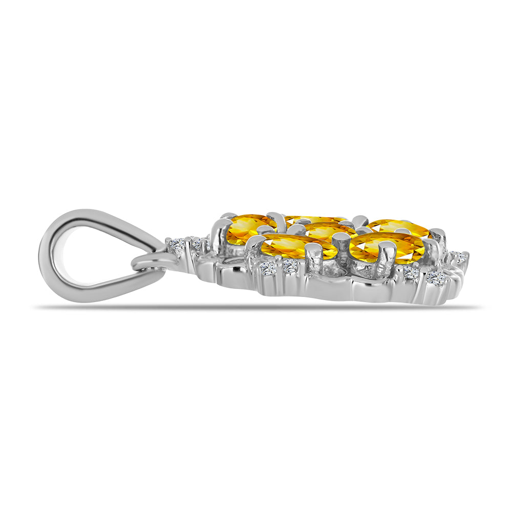 Colgante de Plata con Citrino de los Montes Urales y Topacio Blanco 2 