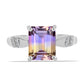 Anillo de Plata con Amatrino de Anahi y Topacio Blanco