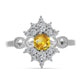 Anillo de Plata con Citrino de los Montes Urales y Topacio Blanco
