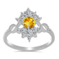 Anillo de Plata con Citrino de los Montes Urales y Topacio Blanco