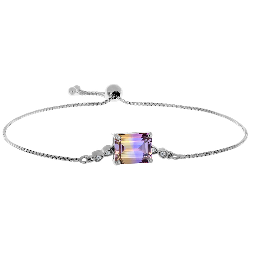 Pulsera de Plata con Amatrino de Anahi y Topacio Blanco 1 