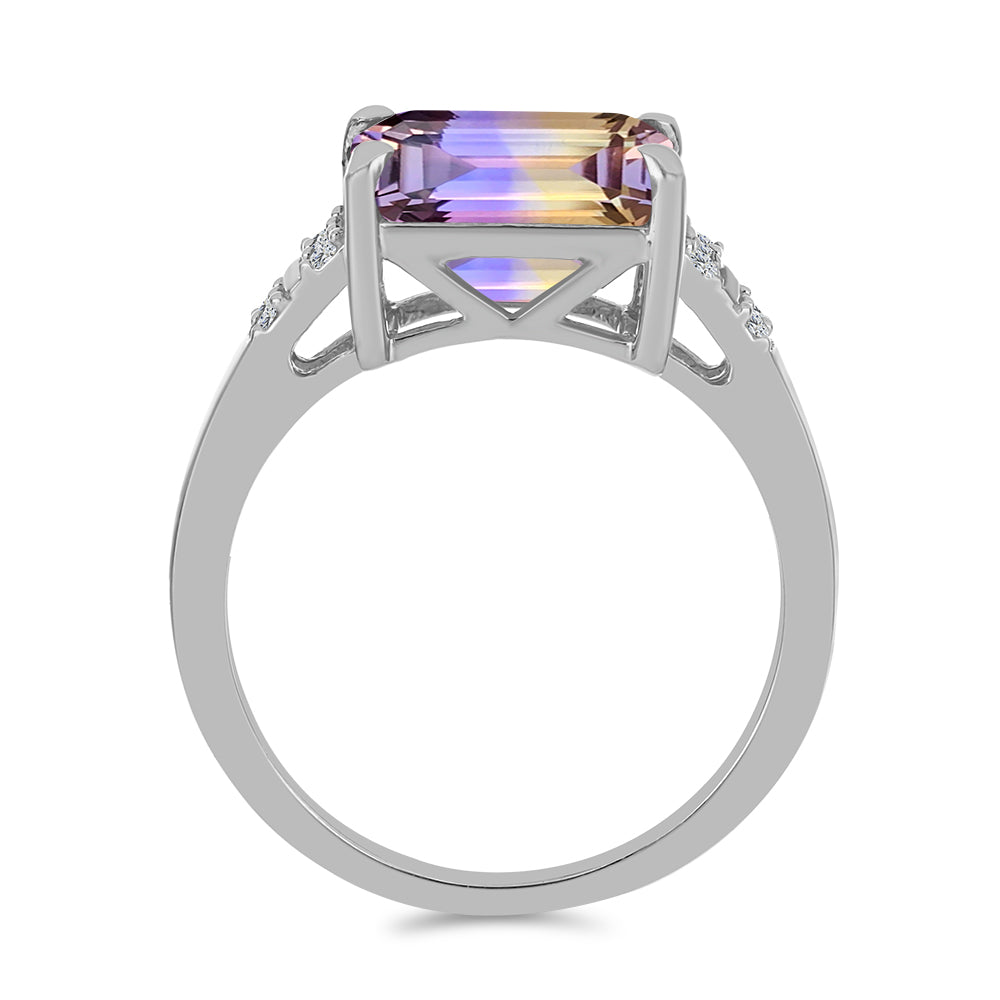 Anillo de Plata con Amatrino de Anahi y Topacio Blanco 2 