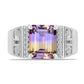 Anillo de Plata con Amatrino de Anahi y Topacio Blanco