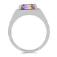 Anillo de Plata con Amatrino de Anahi y Topacio Blanco