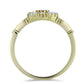 Anillo de Plata Bañada en Oro con Piedra Lunar Arco Iris