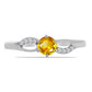 Anillo de Plata con Citrino de los Montes Urales y Topacio Blanco