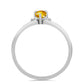 Anillo de Plata con Citrino de los Montes Urales y Topacio Blanco