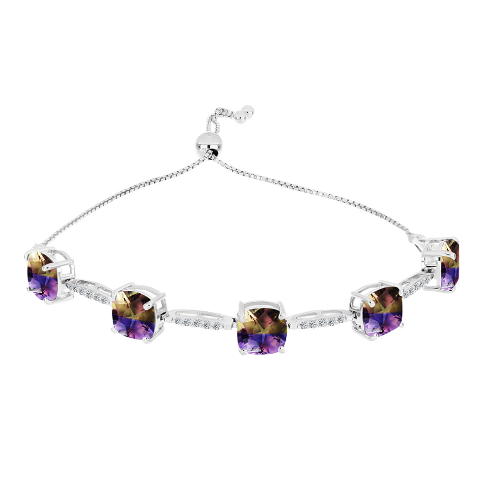 Pulsera de Plata con Amatrino de Anahi y Topacio Blanco 1 