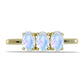 Anillo de Plata Bañada en Oro con Piedra Lunar Arco Iris