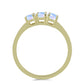 Anillo de Plata Bañada en Oro con Piedra Lunar Arco Iris