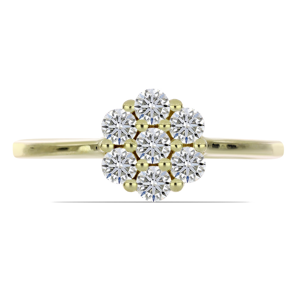Anillo de Plata Bañada en Oro con Diamante certificado y cultivado en laboratorio