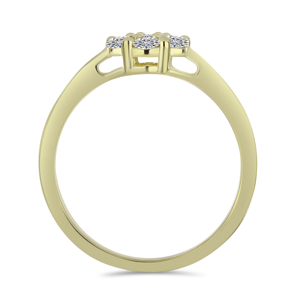 Anillo de Plata Bañada en Oro con Diamante certificado y cultivado en laboratorio