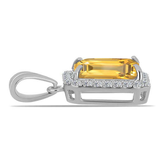 Colgante de Plata con Citrino de los Montes Urales y Topacio Blanco