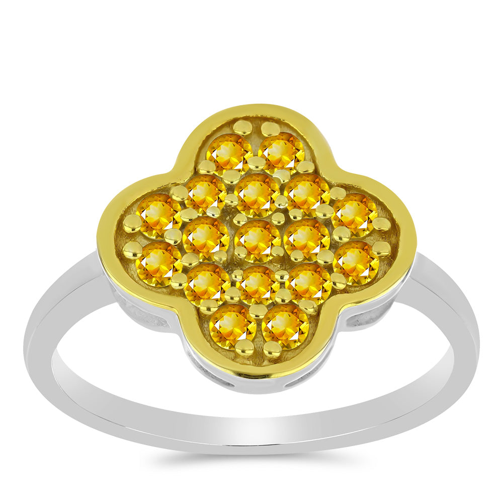 Anillo de Plata con Citrino de los Montes Urales 3 
