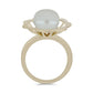 Anillo de Plata Bañada en Oro con Perla blanca de agua dulce