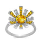 Anillo de Plata con Citrino de los Montes Urales