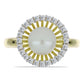 Anillo de Plata Bañada en Oro con Perla blanca de agua dulce y Topacio Blanco