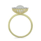 Anillo de Plata Bañada en Oro con Perla blanca de agua dulce y Topacio Blanco