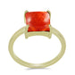 Anillo de Plata Bañada en Oro con Coral de Esponja Roja