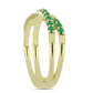 Anillo de Plata Bañada en Oro con Esmeralda de Zambia