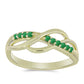Anillo de Plata Bañada en Oro con Esmeralda de Zambia