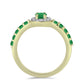 Anillo de Plata Bañada en Oro con Esmeralda de Zambia y Topacio Blanco
