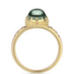 Anillo de Plata Bañada en Oro con Perla de río Tahiti verde ilusión