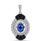 Colgante de Plata con Zafiro Azul Australiano y Topacio Blanco