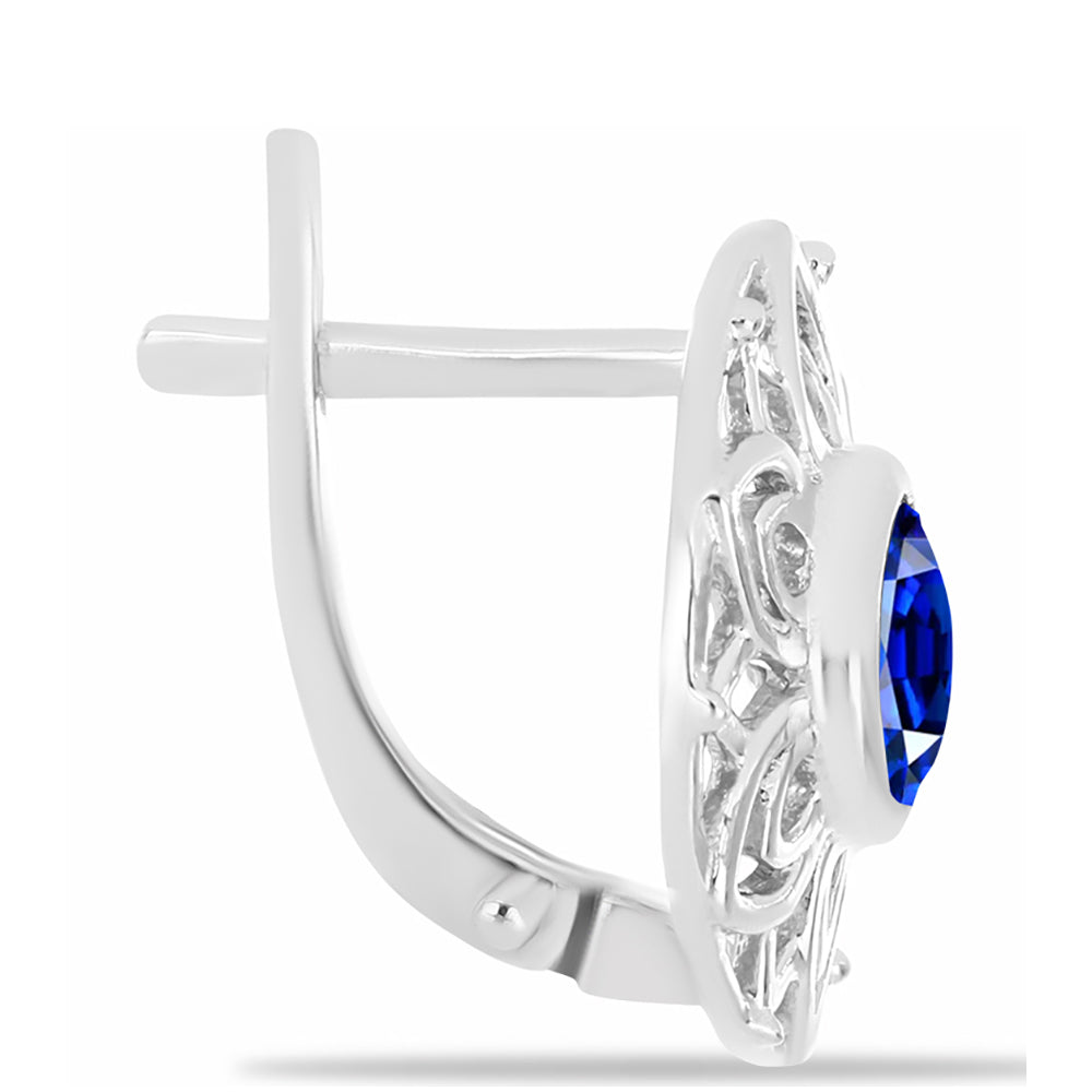 Pendientes de Plata con Zafiro Azul Australiano 2 