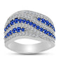 Anillo de Plata con Zafiro Azul Australiano y Topacio Blanco