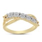 Anillo de Plata Bañada en Oro con Diamante Cognac y Topacio Blanco
