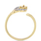 Anillo de Plata Bañada en Oro con Diamante Cognac y Topacio Blanco