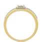 Anillo de Plata Bañada en Oro con Diamante Cognac y Topacio Blanco