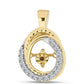 Colgante de Plata Bañada en Oro con Diamante Cognac y Topacio Blanco