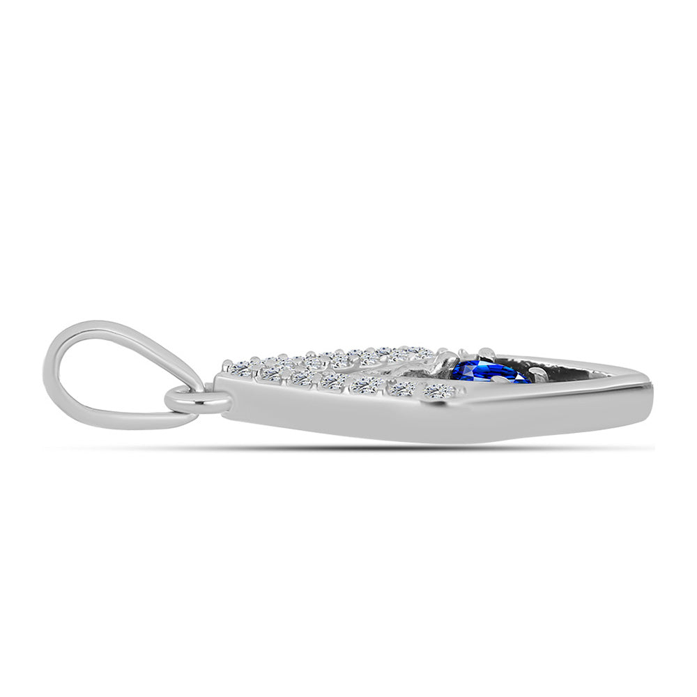 Colgante de Plata con Zafiro Azul Australiano y Topacio Blanco 2 