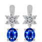 Pendientes de Plata con Zafiro Azul Australiano y Topacio Blanco