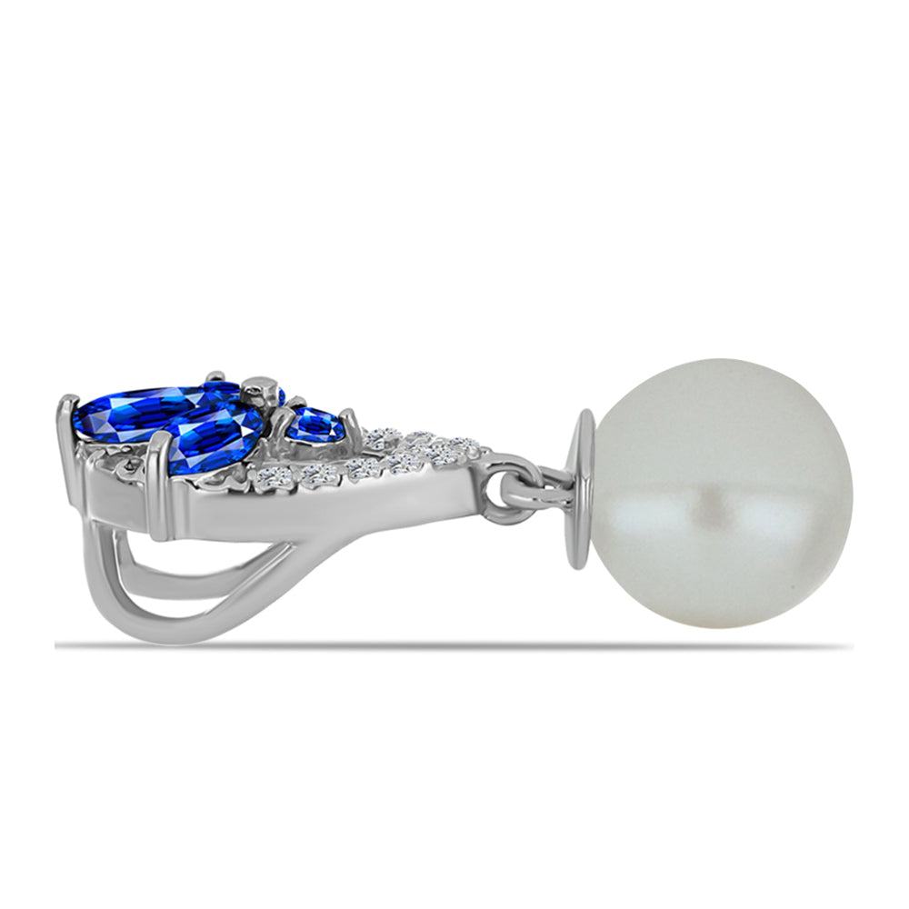 Colgante de Plata con Zafiro Azul Australiano y Perla de Agua Dulce 2 