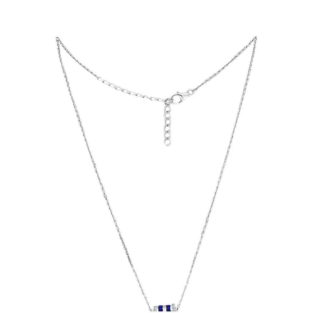 Collar de Plata con Zafiro Azul Australiano y Topacio Blanco 1 